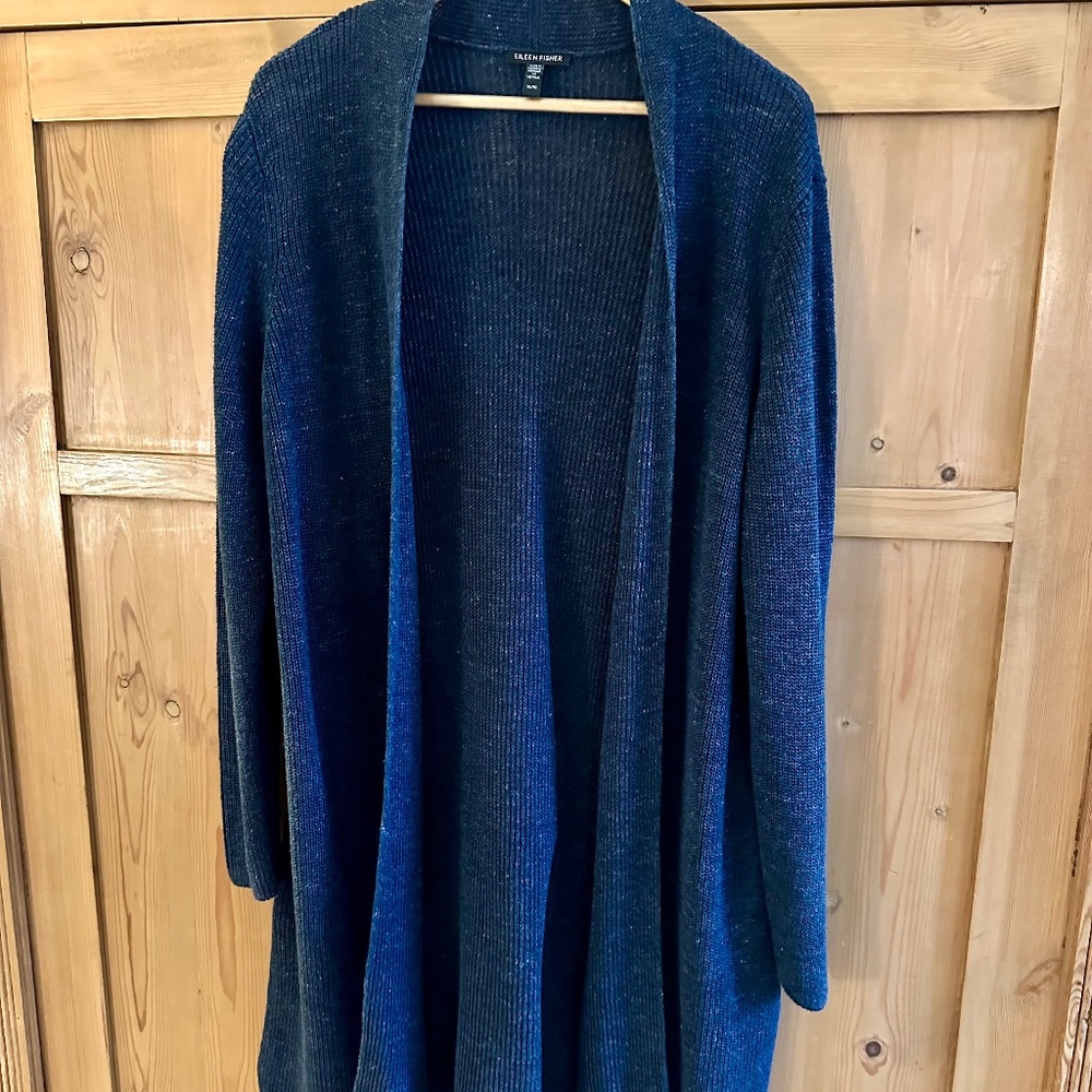 Eileen Fisher organic linen long cardigan